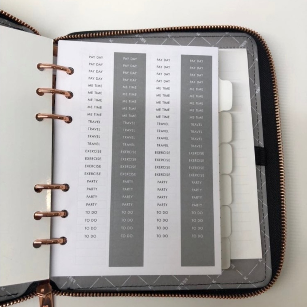 Kikki.K B6 Black Croco Embossed Zippered Planner - Picture 6 of 12